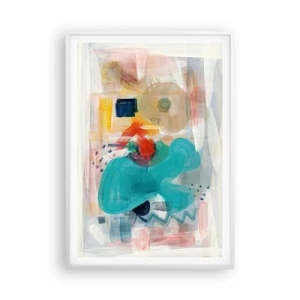 Plakat i hvid ramme - Et farverigt spil - 70x100 cm