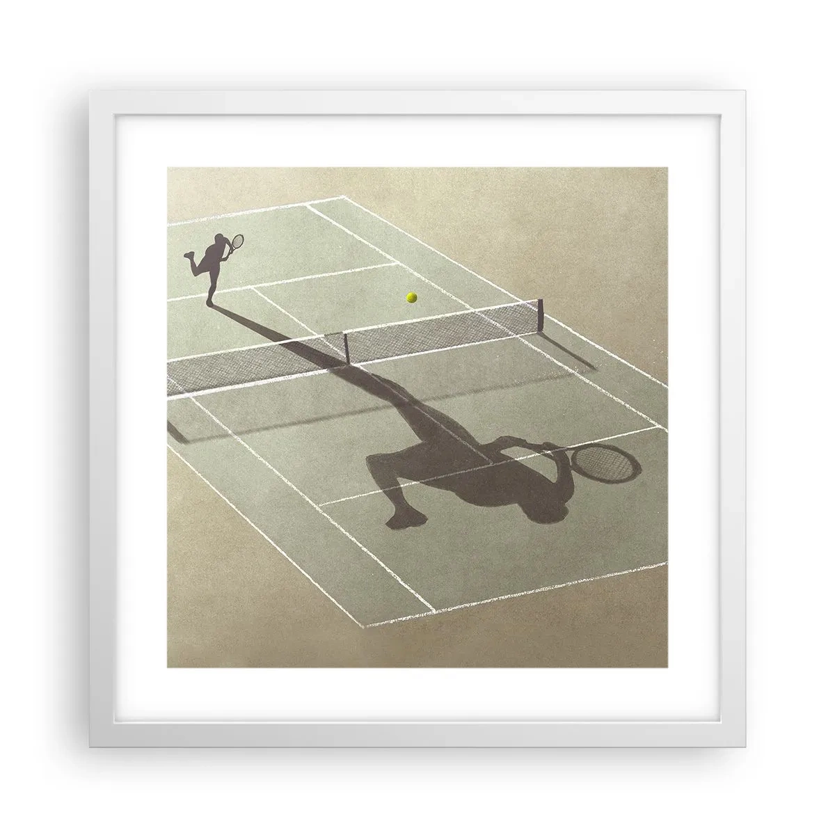 Plakat i hvid ramme - Overvind dig selv - 40x40 cm