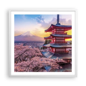Plakat i hvid ramme - Essensen af ​​den japanske ånd - 60x60 cm