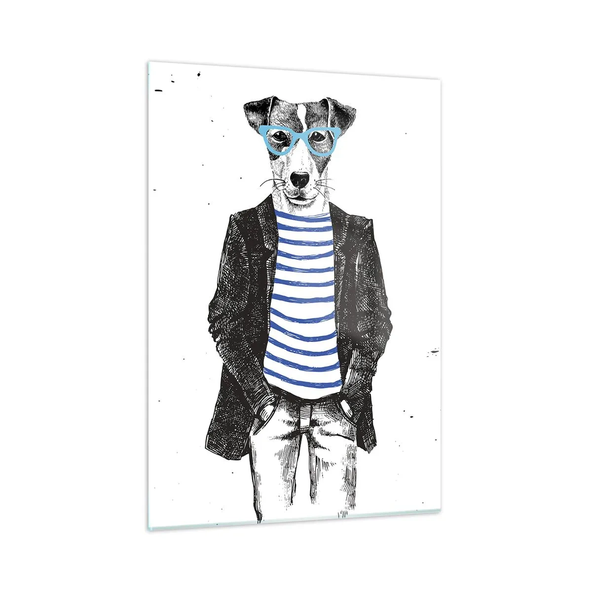 Billede på glas - En charme til hunden - 50x70 cm