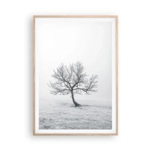 Plakat i ramme af lyst egetræ - Mod intetheden - 70x100 cm