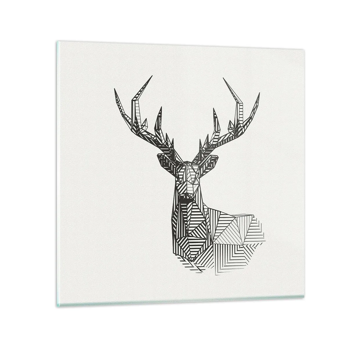 Billede på glas - Hjorte i kubistisk stil - 30x30 cm