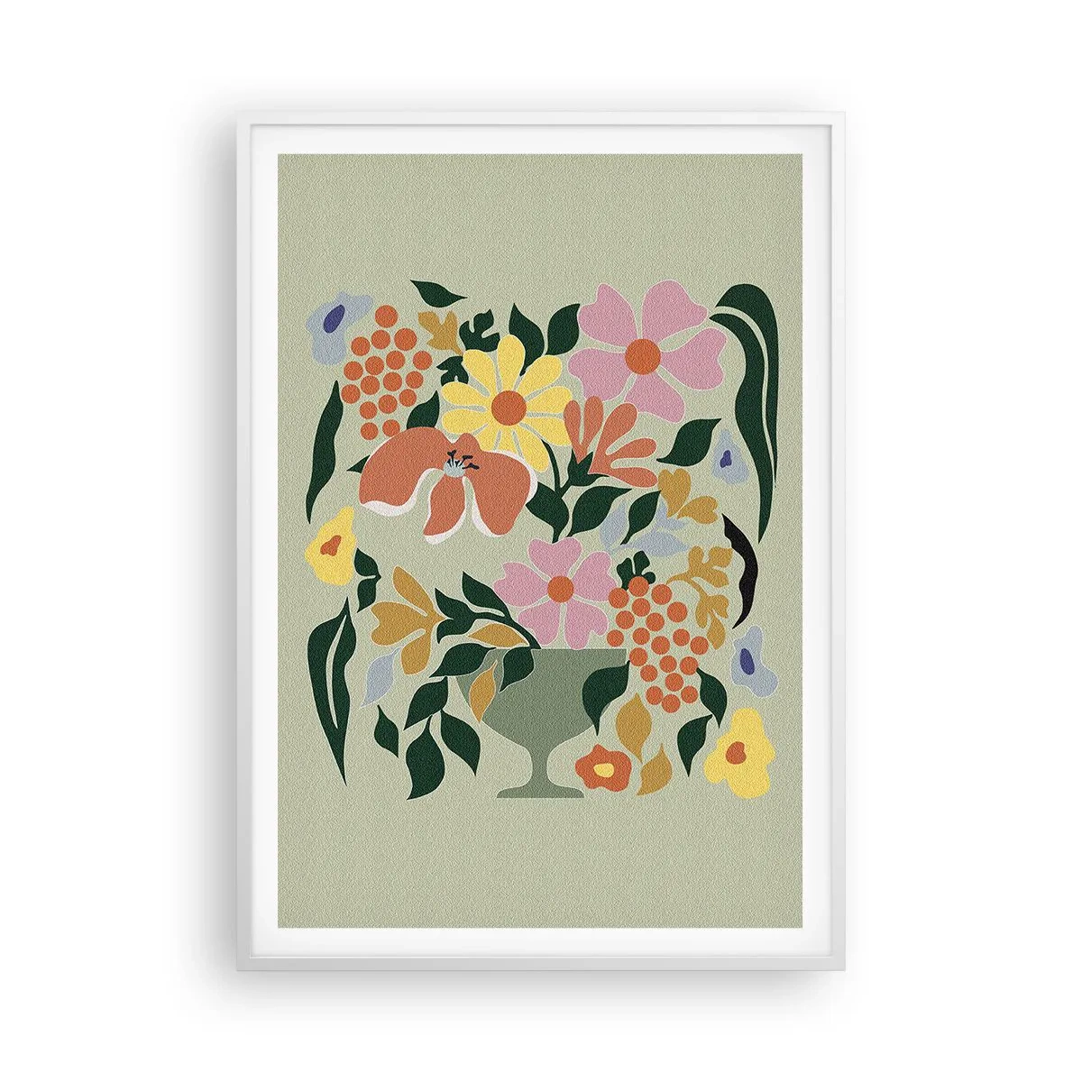 Plakat i hvid ramme - En buket fuld af liv - 70x100 cm