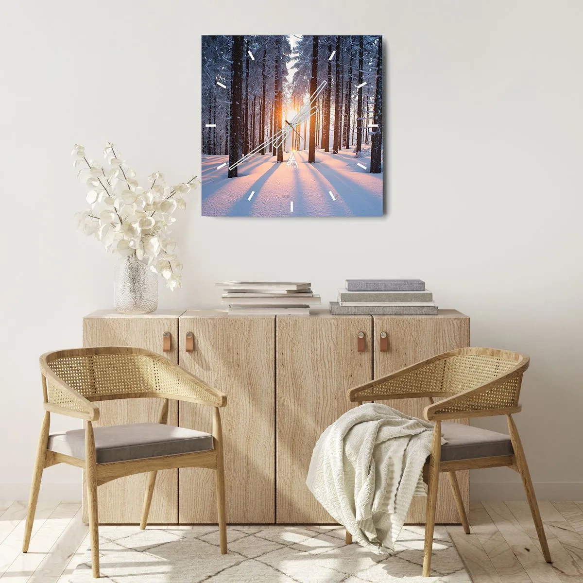 Vægur, Uret - Klart i sort og hvidt - 30x30 cm