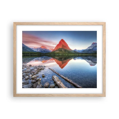 Plakat i ramme af lyst egetræ - Varme og kulde - 50x40 cm