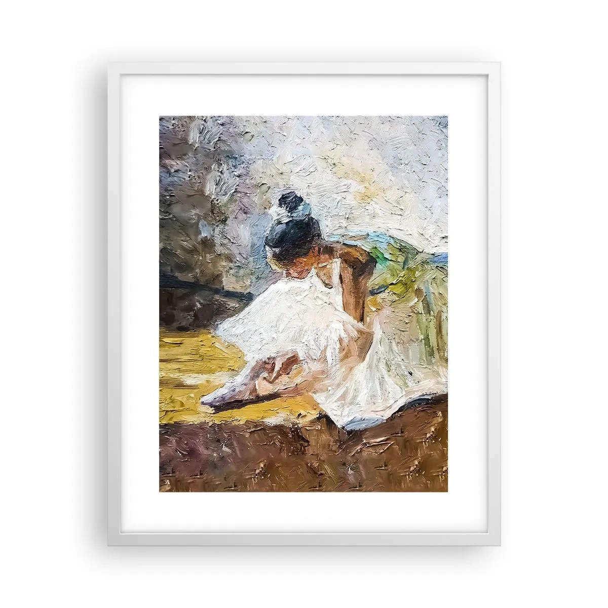 Plakat i hvid ramme - Fra et maleri af Degas - 40x50 cm