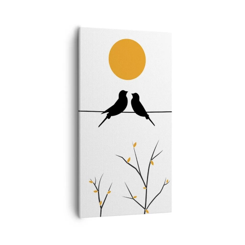 Lærredstryk - Billede på lærred - Nattergal - 55x100 cm