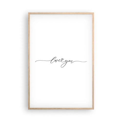 Plakat i ramme af lyst egetræ - Sort og hvid - 61x91 cm