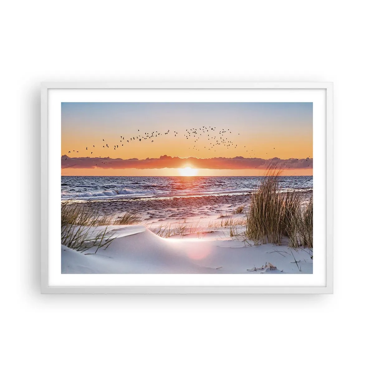 Plakat i hvid ramme - Vandret landskab - 70x50 cm
