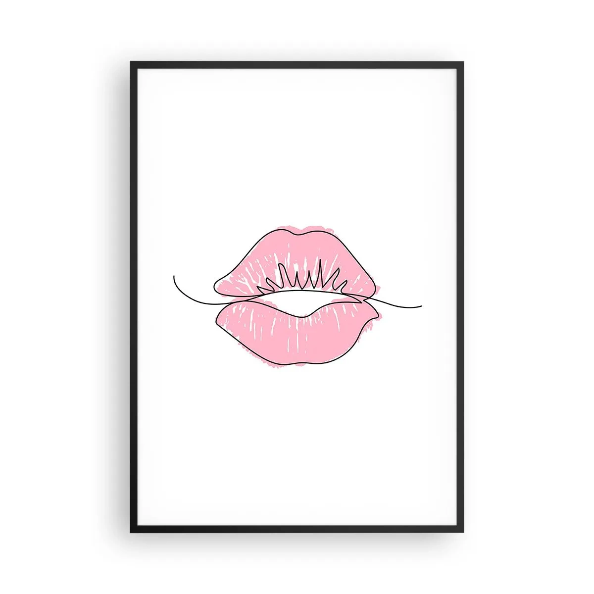 Plakat i sort ramme - Klar til at kysse? - 70x100 cm