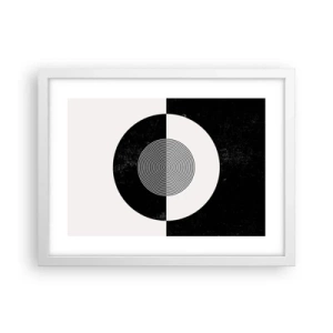Plakat i hvid ramme - Harmoni i sort og hvidt - 40x30 cm
