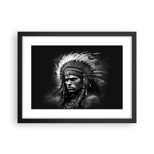 Plakat i sort ramme - Leder og kriger - 40x30 cm