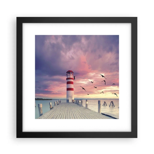 Plakat i sort ramme - Det er tid til havnen - 30x30 cm