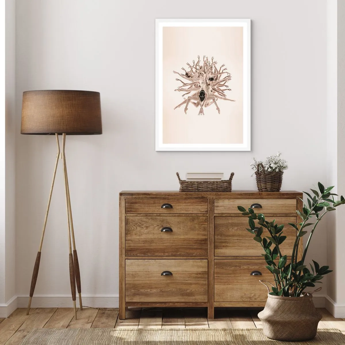 Plakat i hvid ramme - Blomstrende i dans - 70x100 cm