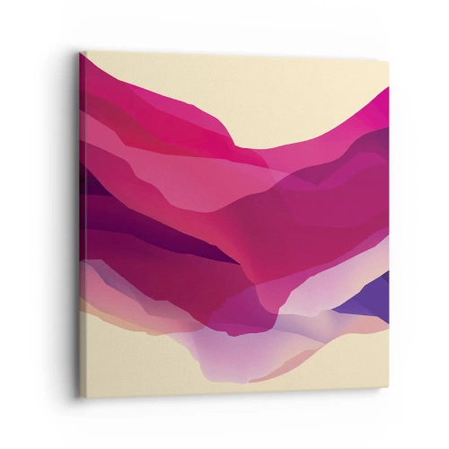 Lærredstryk - Billede på lærred - Bølger i lilla - 30x30 cm