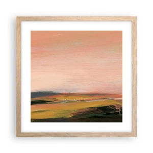 Plakat i ramme af lyst egetræ - I lyserøde toner - 40x40 cm