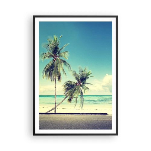 Plakat i sort ramme - Ferietid til at starte - 70x100 cm