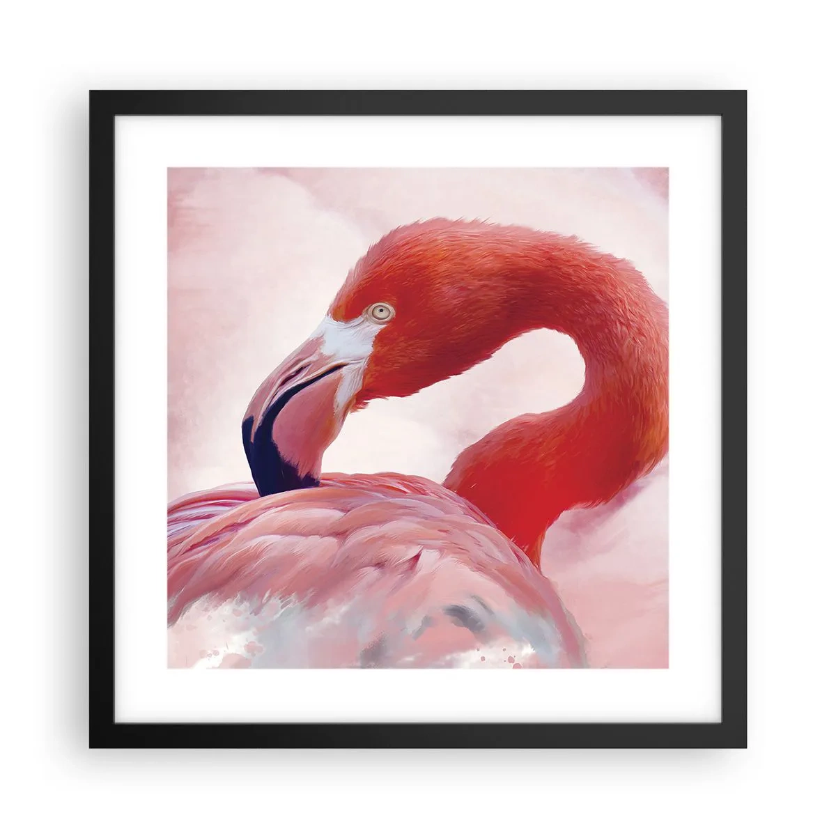 Plakat i sort ramme - Fugleskønhed - 40x40 cm