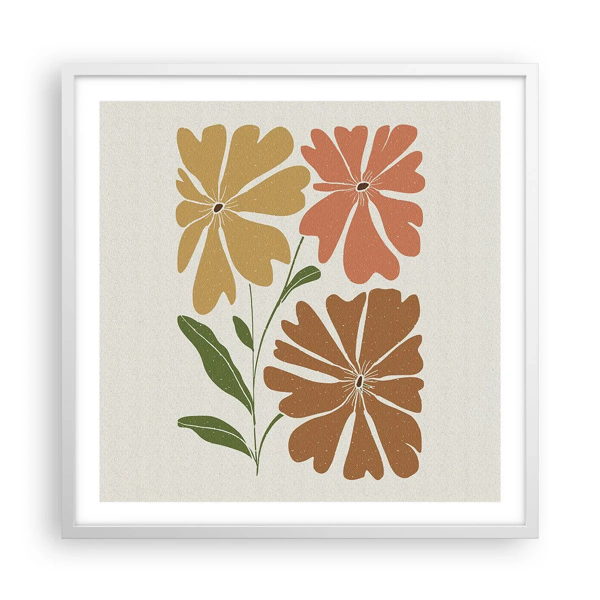 Plakat i hvid ramme - Natur og geometri - 60x60 cm