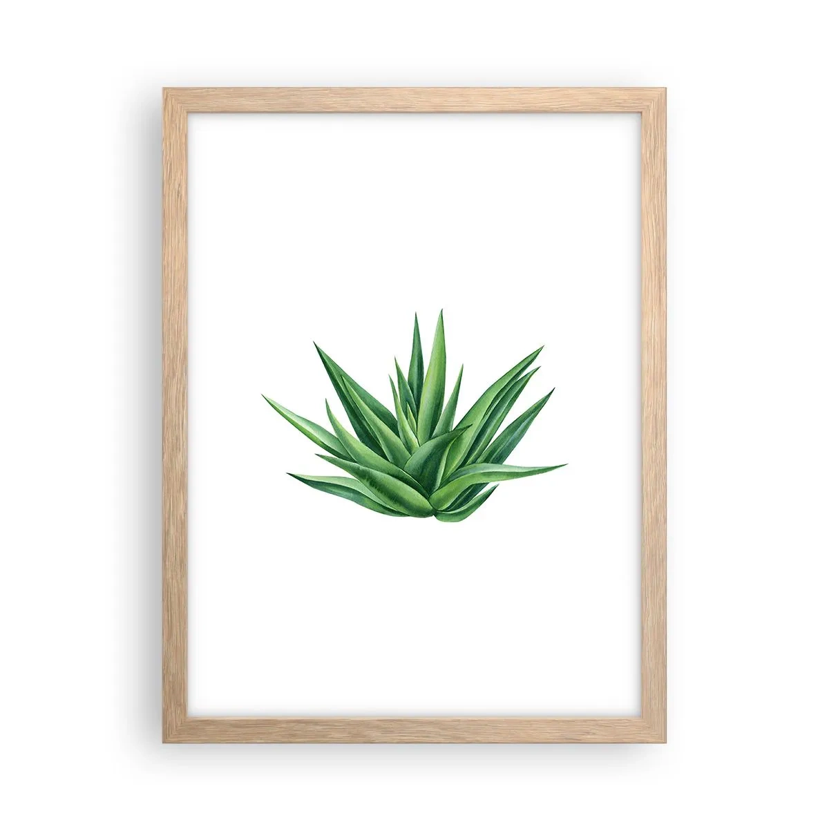 Plakat i ramme af lyst egetræ - Grøn - styrke - liv - 30x40 cm