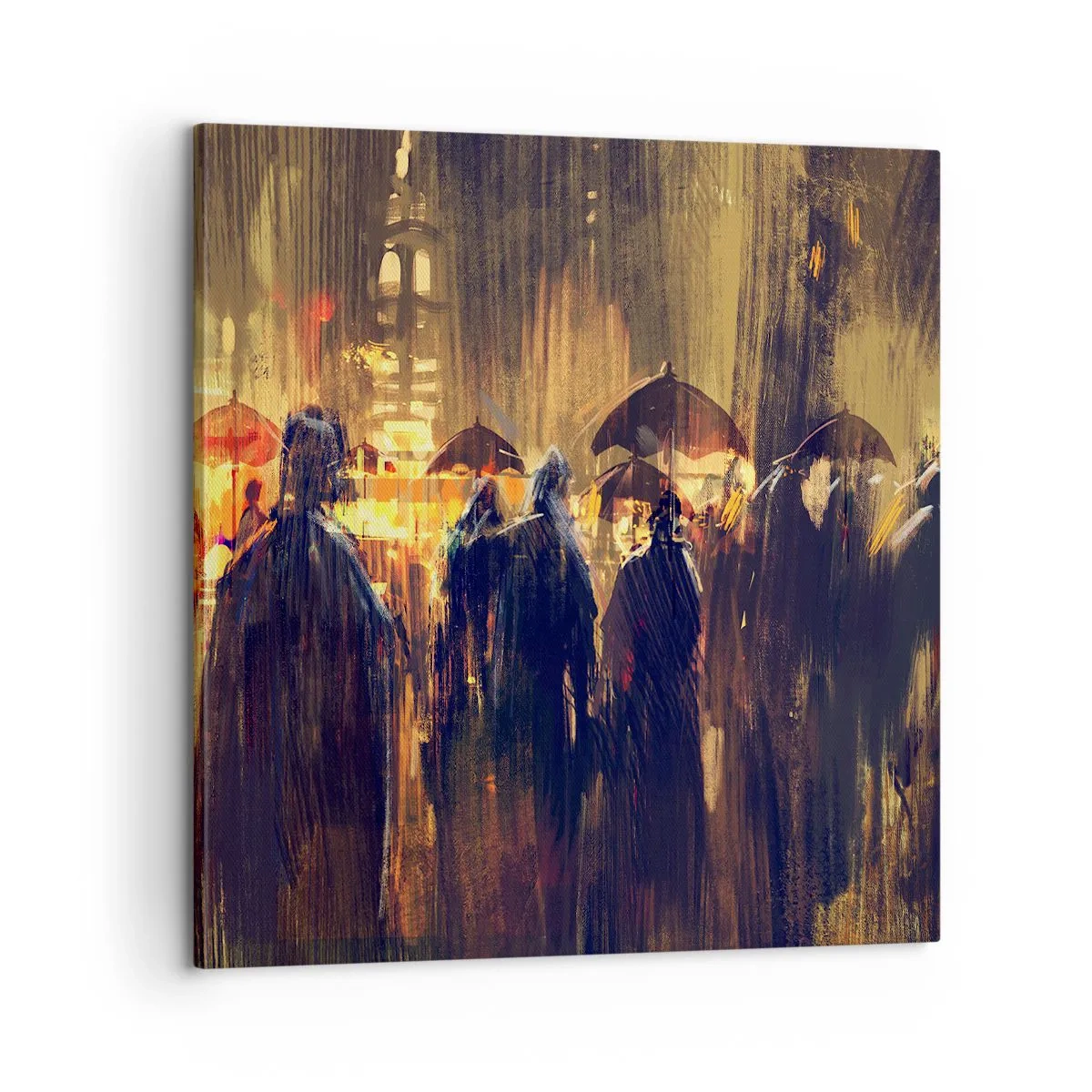 Lærredstryk - Billede på lærred - Tilhængere af regnen - 60x60 cm
