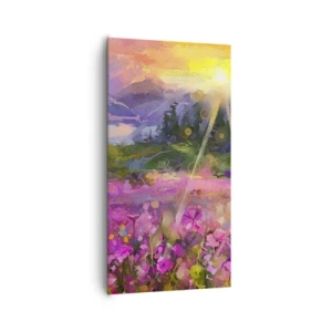 Lærredstryk - Billede på lærred - I en dal under solens beskyttelse - 65x120 cm