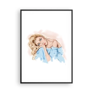 Plakat i sort ramme - Drømmende i blåt - 70x100 cm