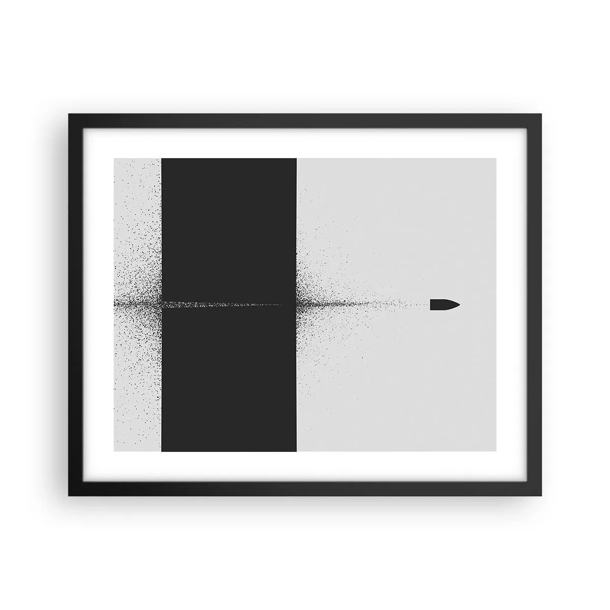 Plakat i sort ramme - Lige til sagen - 50x40 cm