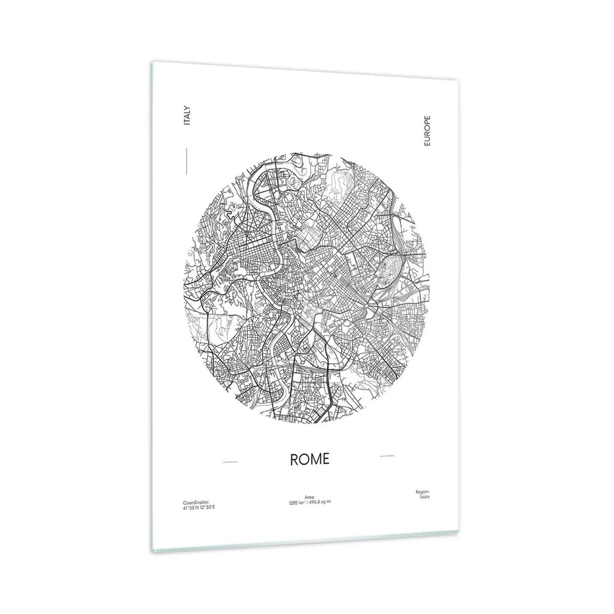 Billede på glas - Anatomi af Rom - 50x70 cm