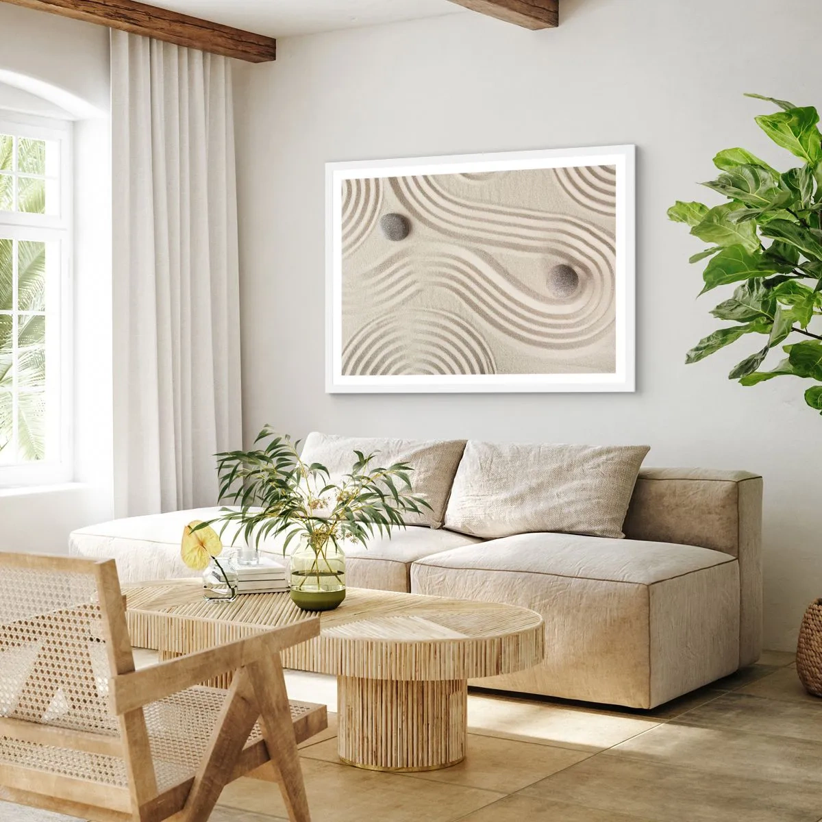 Plakat i hvid ramme - Et strejf af varme - 70x50 cm