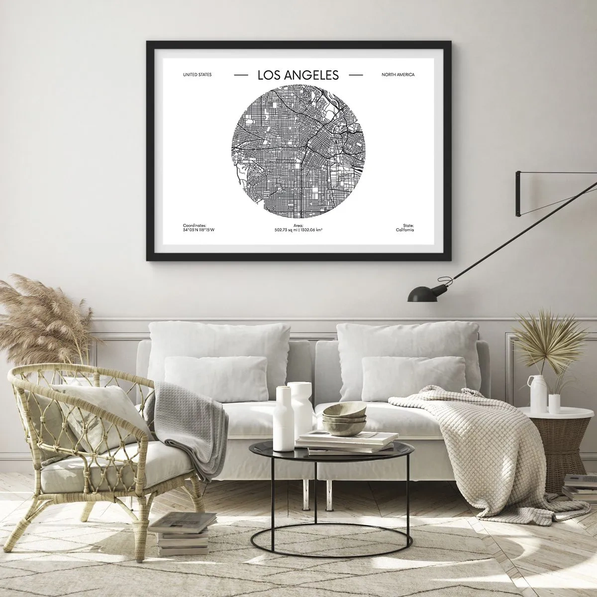 Plakat i sort ramme - Los Angeles' anatomi - 70x50 cm