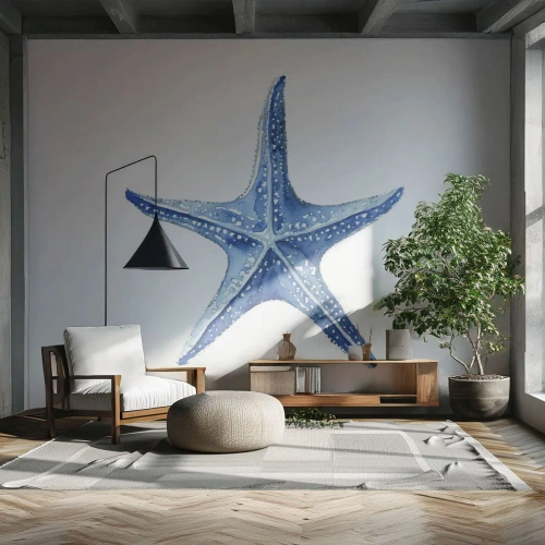 Fototapet Selvklæbende Deluxe Sticker - Havets stjerne - Søstjerne, Ved havet, koralrev - 200x140 cm