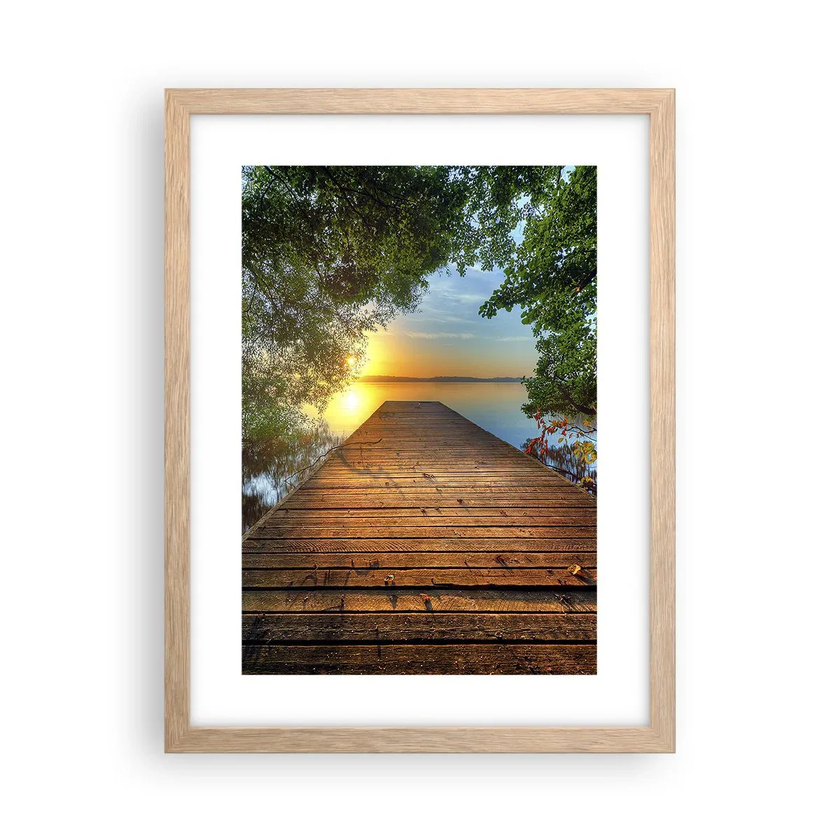 Plakat i ramme af lyst egetræ - Tag dig god tid, sæt dig ned - 30x40 cm