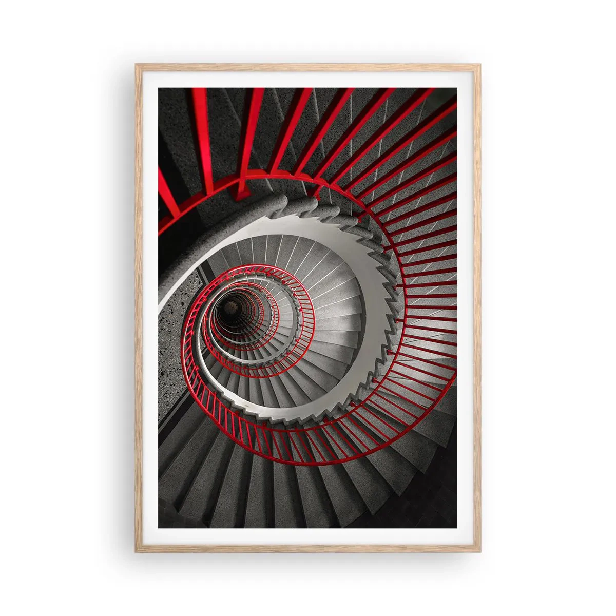 Plakat i ramme af lyst egetræ - Arkitektoniske lege - 70x100 cm