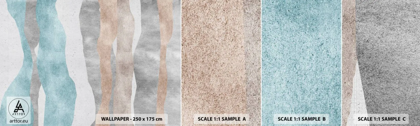 Fototapet Prøve Standard Eco - En undersøgelse af intimitet - Pastel, Minimalistisk, Linjer - 100x30 cm