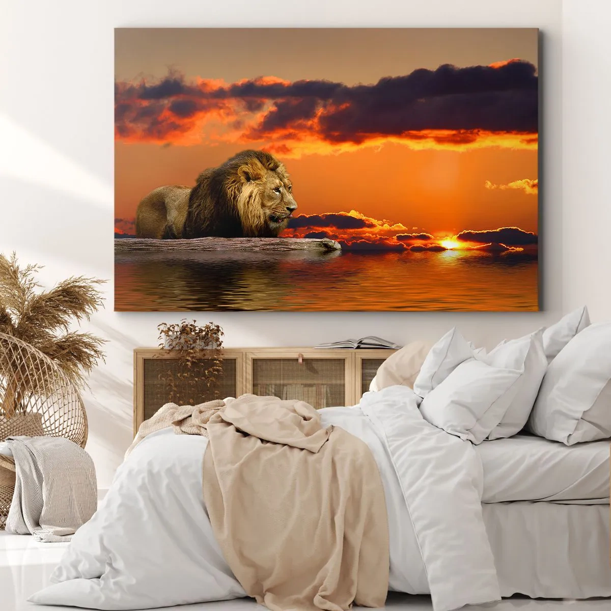 Lærredstryk - Billede på lærred - Naturens konge - 100x70 cm