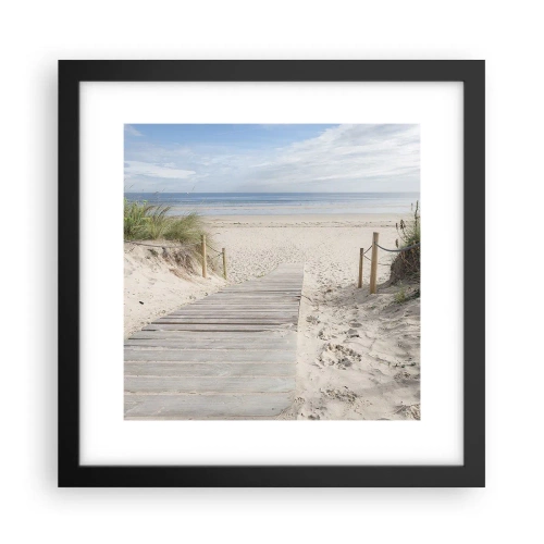 Plakat i sort ramme - Ud over horisonten - 30x30 cm