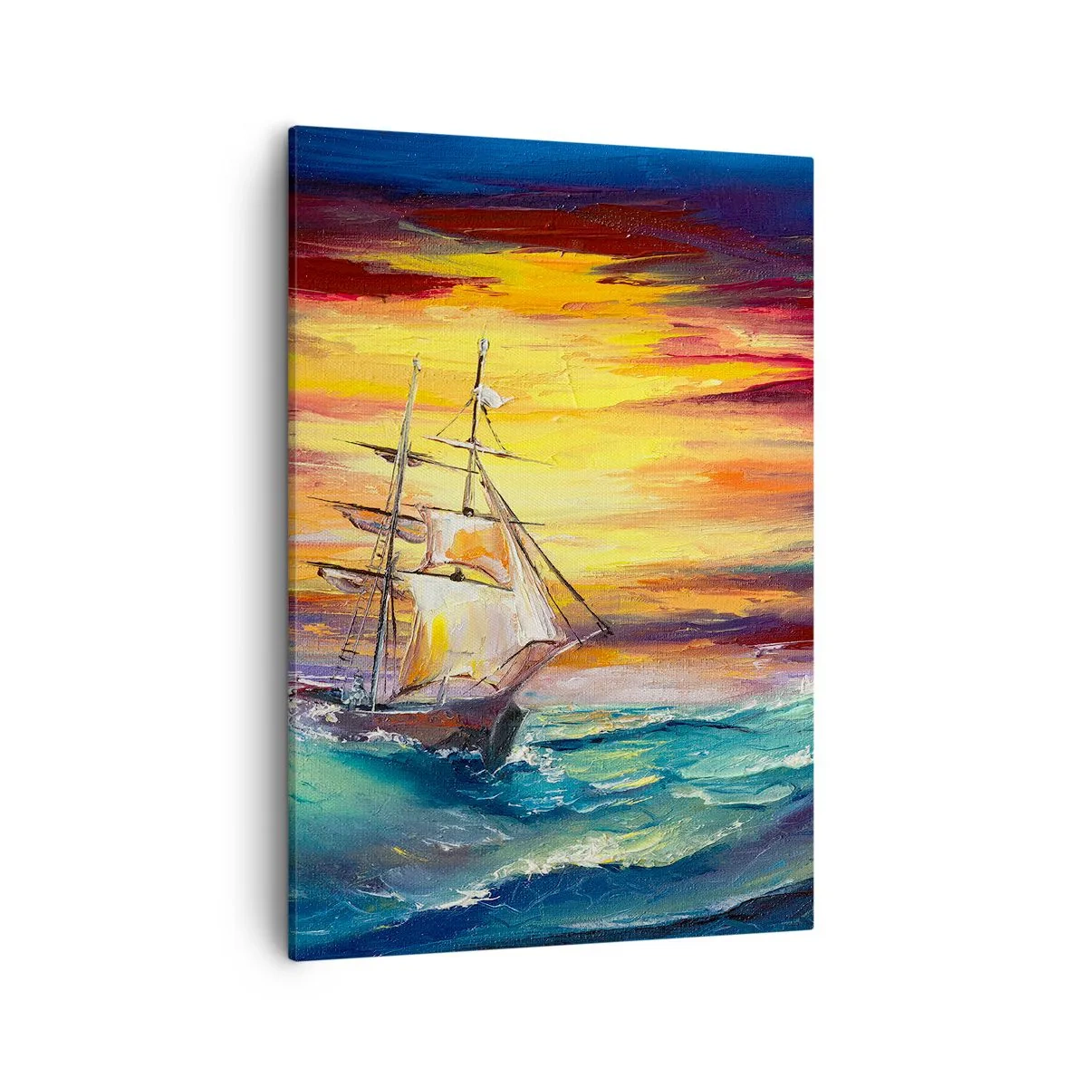 Lærredstryk - Billede på lærred - At trodse bølgerne - 50x70 cm