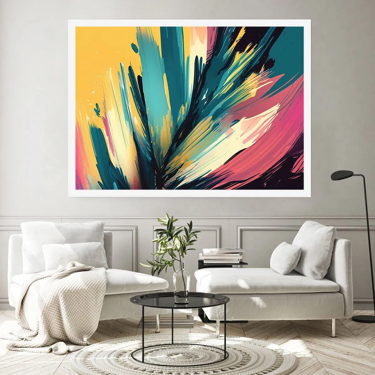 Plakat - Komposition - en eksplosion af glæde - 100x70 cm