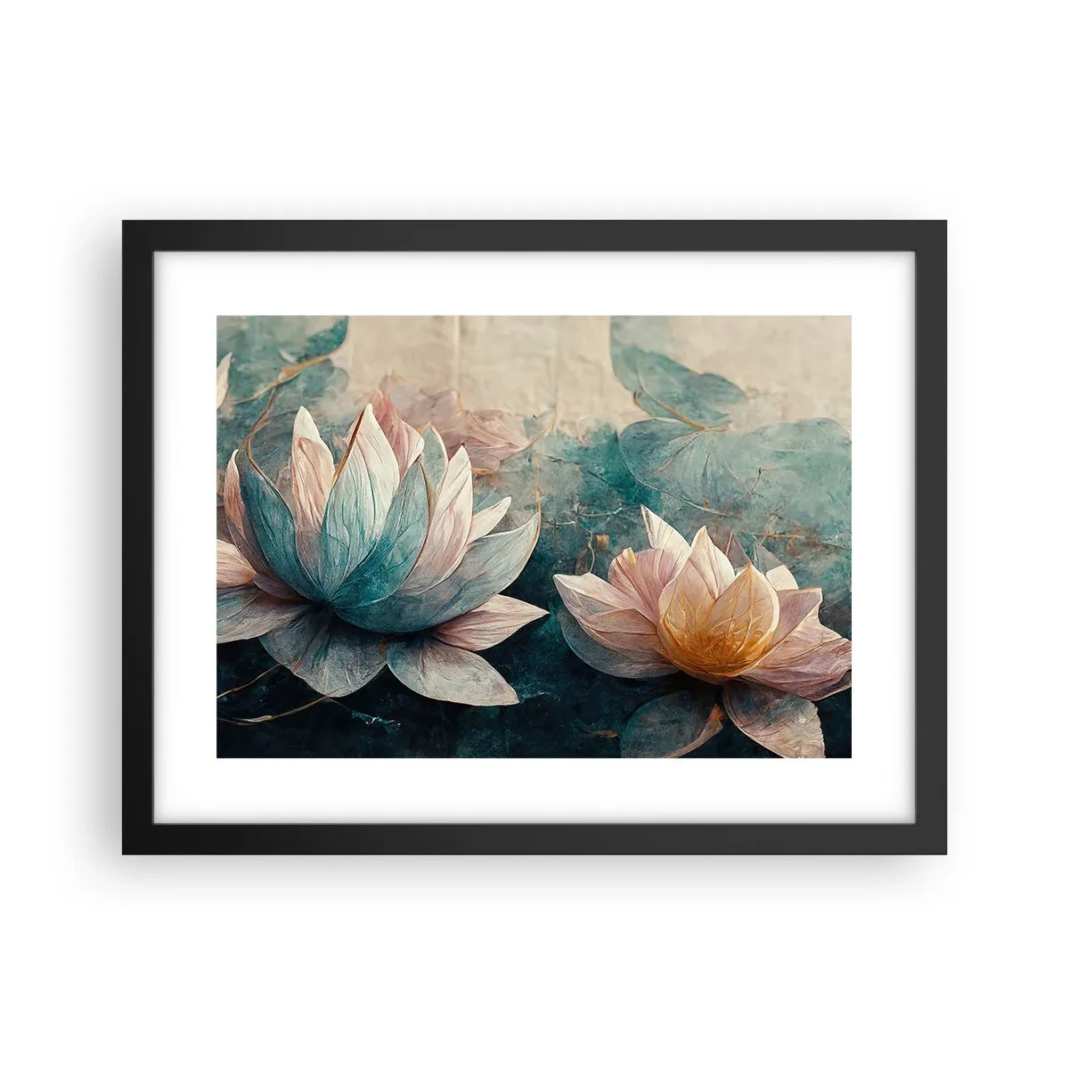 Plakat i sort ramme - Søens stjerner - 40x30 cm