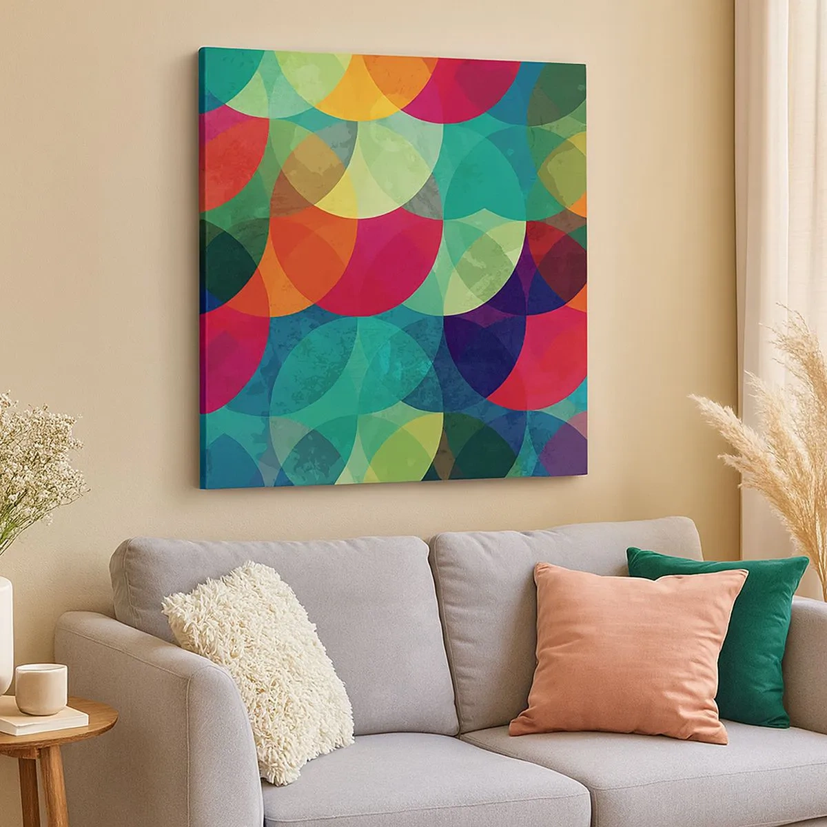 Lærredstryk - Billede på lærred - Ind i regnbuens opstigning - 30x30 cm