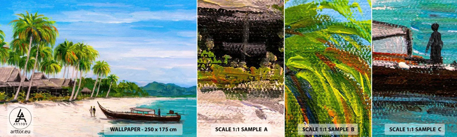 Fototapet Prøve Standard Eco - En eksotisk drøm - Strand, Eksotisme, Palmer - 100x30 cm