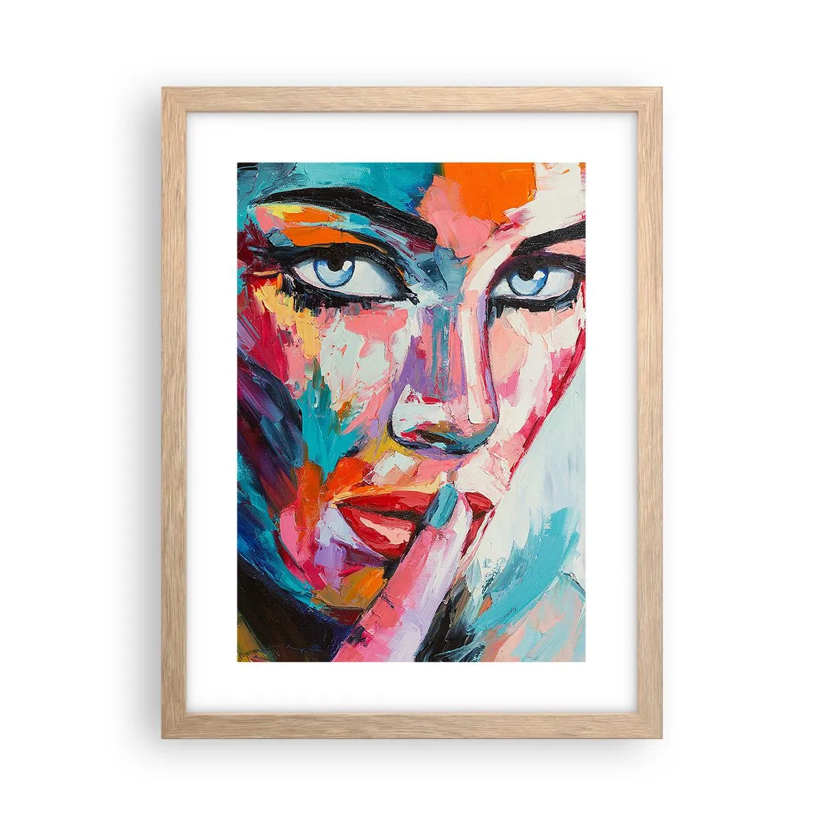 Plakat i ramme af lyst egetræ - Vores første hemmelighed - 30x40 cm