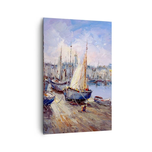 Lærredstryk - Billede på lærred - By ved bugten - 80x120 cm