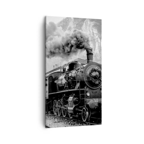 Lærredstryk - Billede på lærred - Står på stationen... - 45x80 cm