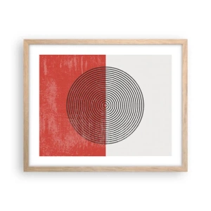 Plakat i ramme af lyst egetræ - Lige til sagen - 50x40 cm