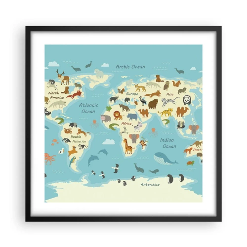 Plakat i sort ramme - Gode naboer - 50x50 cm