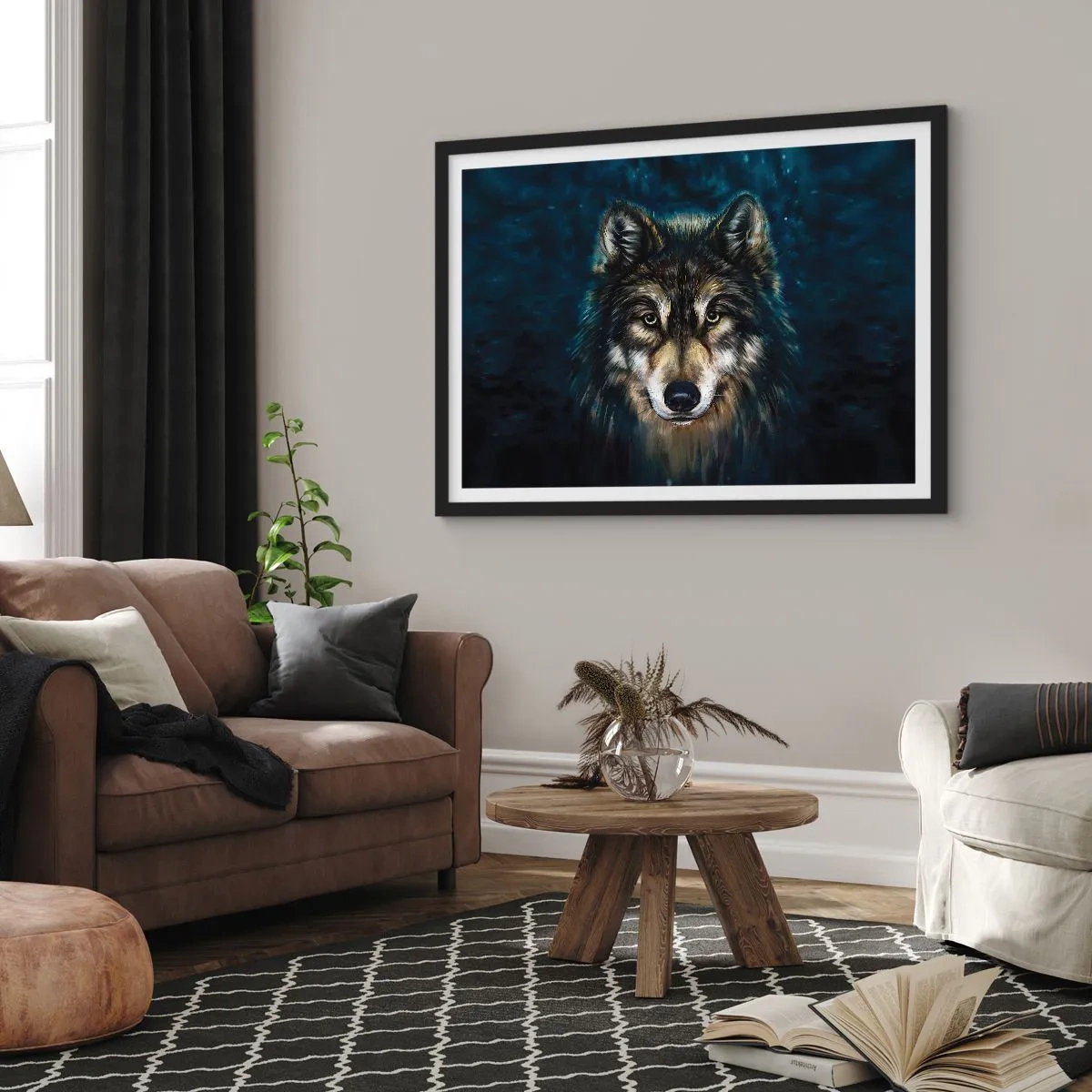 Plakat i sort ramme - Alfa? Og omega - 70x50 cm
