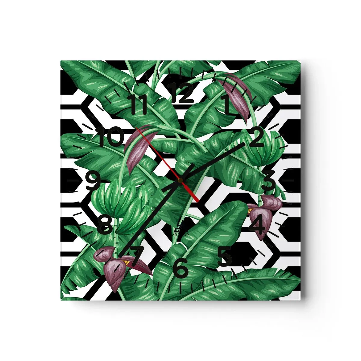 Vægur, Uret - Symmetrisk komposition fra naturen - 40x40 cm