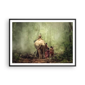 Plakat i sort ramme - Den nye Junglebog - 100x70 cm